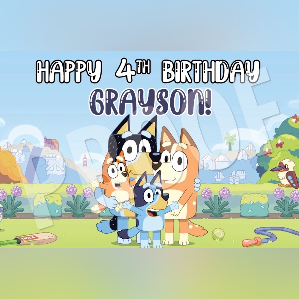 Bluey Birthday Banner